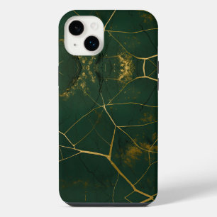 Smaragdgrüner Marmor Gold Glitter iPhone 14 Plus Hülle