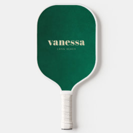 Smaragdgrüner minimaler moderner klassischer Name Pickleball Schläger
