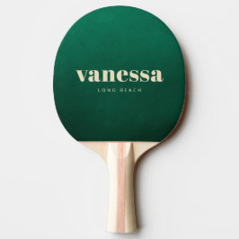 Smaragdgrüner minimaler moderner klassischer Name Tischtennis Schläger