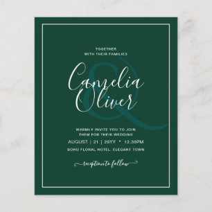 Smaragdgrüner, monochromer Text Flyer