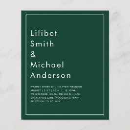 Smaragdgrüner, monochromer Text Flyer