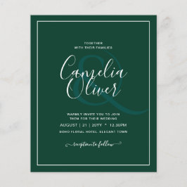 Smaragdgrüner, monochromer Text Flyer