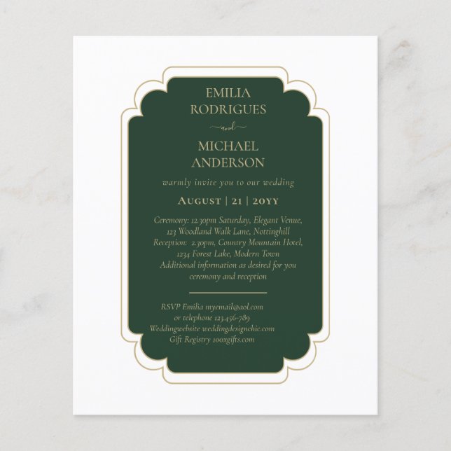 Smaragdgrüner, monochromer Text Flyer (Vorne)