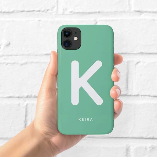 Smaragdgrüner Monogramm-Handyhülle Case-Mate iPhone Hülle (Von Creator hochgeladen)