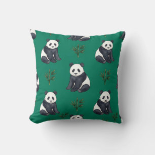 Smaragdgrüner Panda-Kissen Kissen