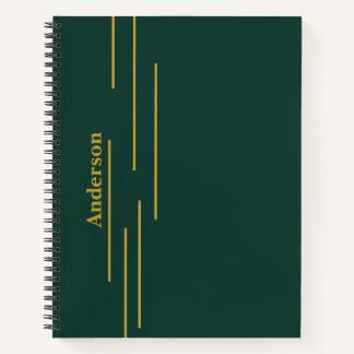 Smaragdgrüner personalisierter Notizblock aus Gold Notizbuch