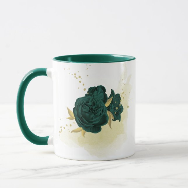 Smaragdgrünes Blumengold Tasse (Links)