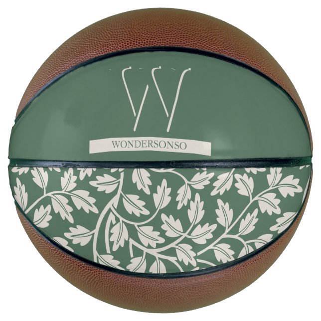 Smaragdgrünes Blumenspiel Basketball (Vorderseite)