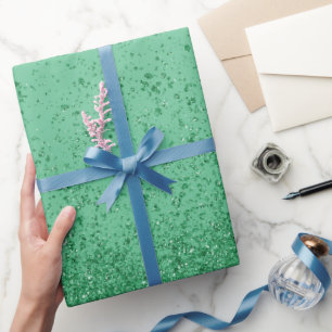Smaragdgrünes falsches Glitter  Geschenkpapier