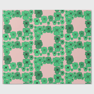 Smaragdgrünes florales Rahmenmuster-Wrap-Papier Geschenkpapier