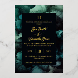 Smaragdgrünes Gold Folieneinladung