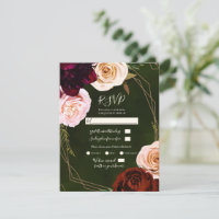 Smaragdgrünes Gold Modernes Dunkles Florales Hochz