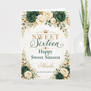 Smaragdgrünes Gold Sweet Sixteen Karte