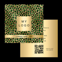 Smaragdgrünes Goldleopard-Logo QR-Code