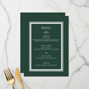 Smaragdgrünes Hochzeitsmenü Menükarte