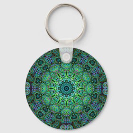 Smaragdgrünes Mandala-Design Schlüsselanhänger