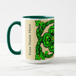 Smaragdgrünes nahtloses Kleeblatt Feld Tasse
