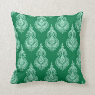 Smaragdgrünes Paisley Kissen