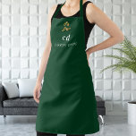 Smaragdgrünes, weißes Monogramm-Firmenlogo Schürze<br><div class="desc">Ein stilvoller smaragdgrüner Hintergrund. Personalisieren und fügen Sie Ihr Firmenlogo,  Monogramm-Initialen und Ihren Namen hinzu. Moderne Blockbriefe.</div>