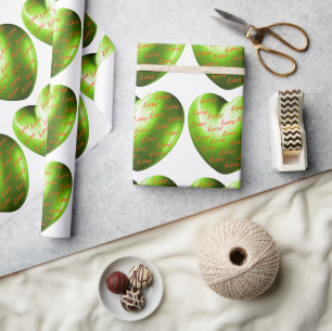 Smaragdherz gefüllt mit Liebe Geschenkpapier