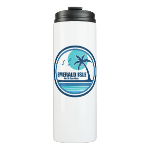 Smaragdinsel North Carolina Palme Vögel Thermosbecher