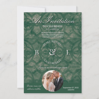 Smaragdsee Herbst Muscadine Monogramm Benutzerdefi Einladung