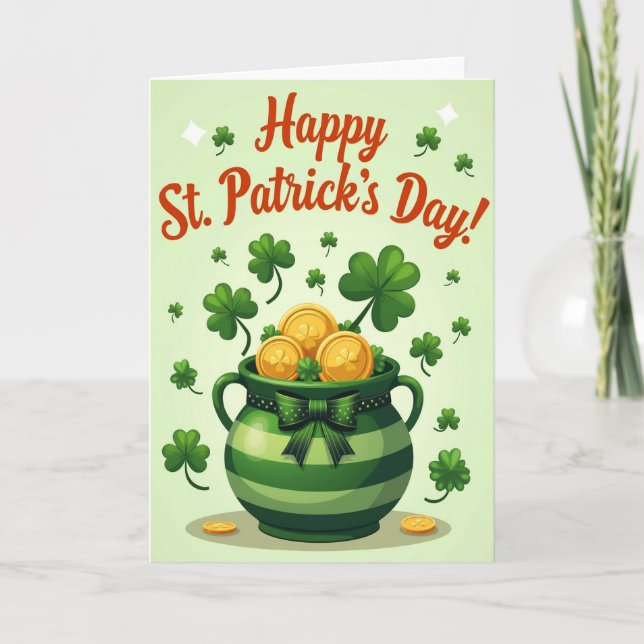 Smaragdstreifen Pot O Gold Karte (Vorderseite)