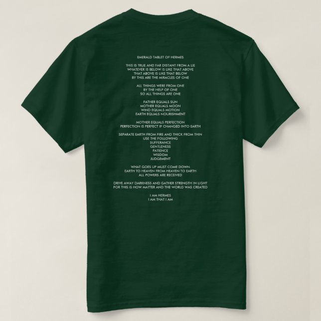 SMARAGDtablette VON HERMES [FREEMAN-ÜBERSETZUNG] T-Shirt (Design Rückseite)