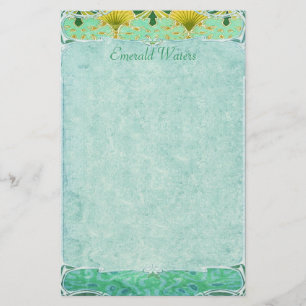 Smaragdwasser - Kunst Nouveau Briefpapier