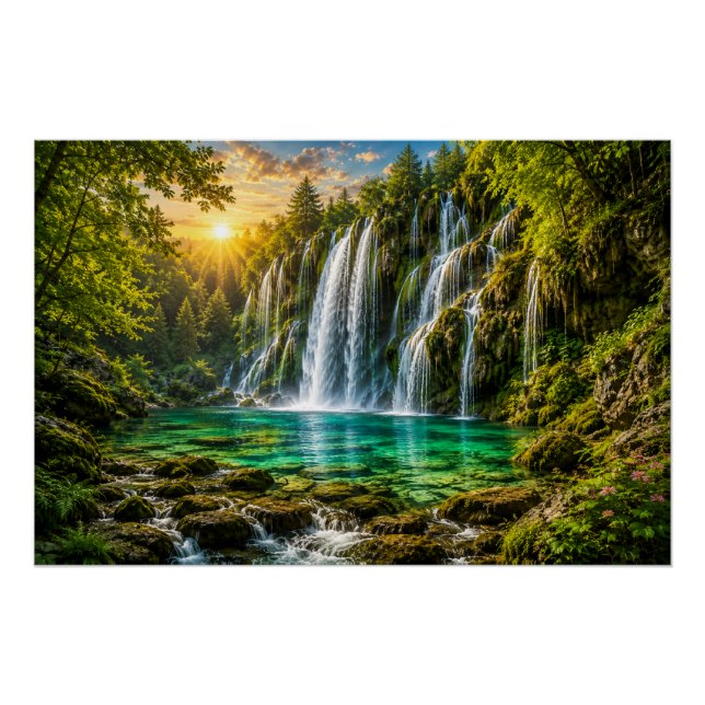 Smaragdwasserfall-Paradies Poster (Vorderseite)
