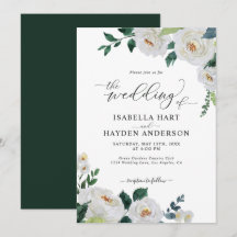 Smaragdweiße Elegant Blumenwasser Hochzeit