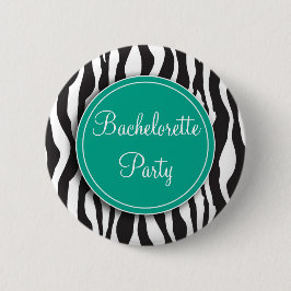 Smaragdzebra-Druck-Junggeselinnen-Abschieds-Knopf Button
