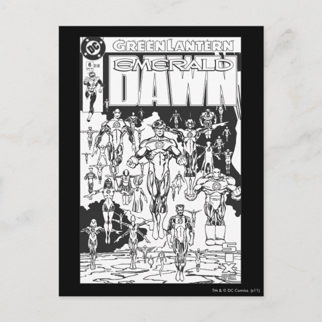 Smarald Dawn Cover, Schwarz und Weiß Postkarte (Vorderseite)