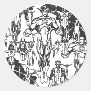 Smarald Dawn Cover, Schwarz und Weiß Runder Aufkleber