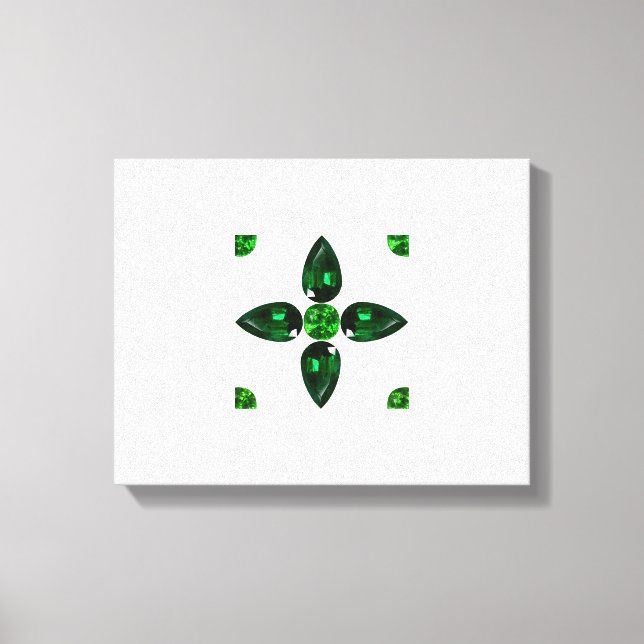 Smarald Gemstone Art, grün Leinwanddruck (Vorderseite)