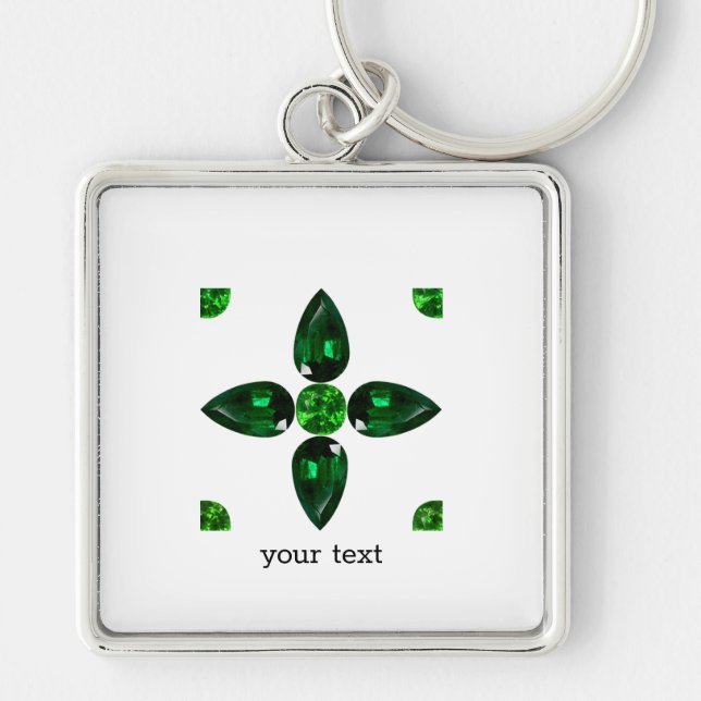 Smarald Gemstone Art, grün Schlüsselanhänger (Vorne)