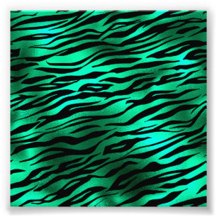 Smarald Green Black Tiger Stripe Wild Animal Fotodruck