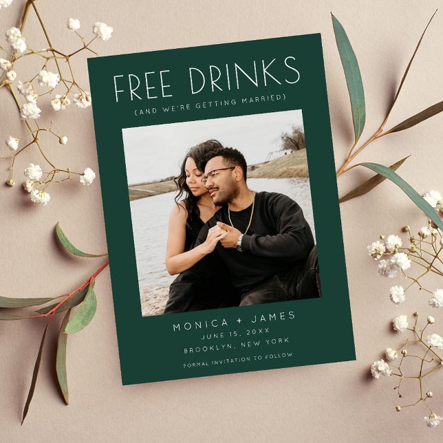 Smarald Green Funny Wedding rettet das Datum Ankündigung (Emerald Green Funny Wedding Save the Date)