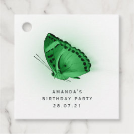 Smarald Green Glows Butterfly und Damask Geschenkanhänger