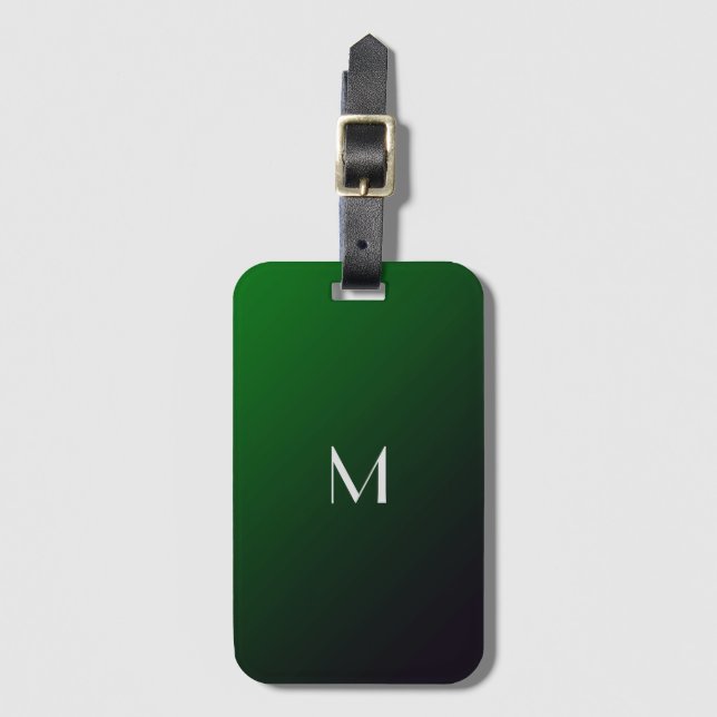 Smarald Green Gradient - Monografie hinzufügen Gepäckanhänger (Vorderseite Vertikal)