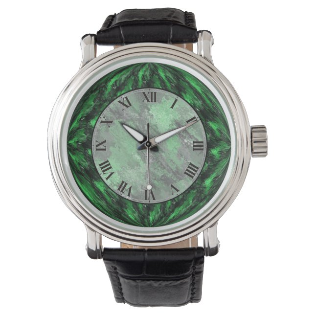 Smarald Green Imitats Marble Wrist Watch Armbanduhr (Vorderseite)