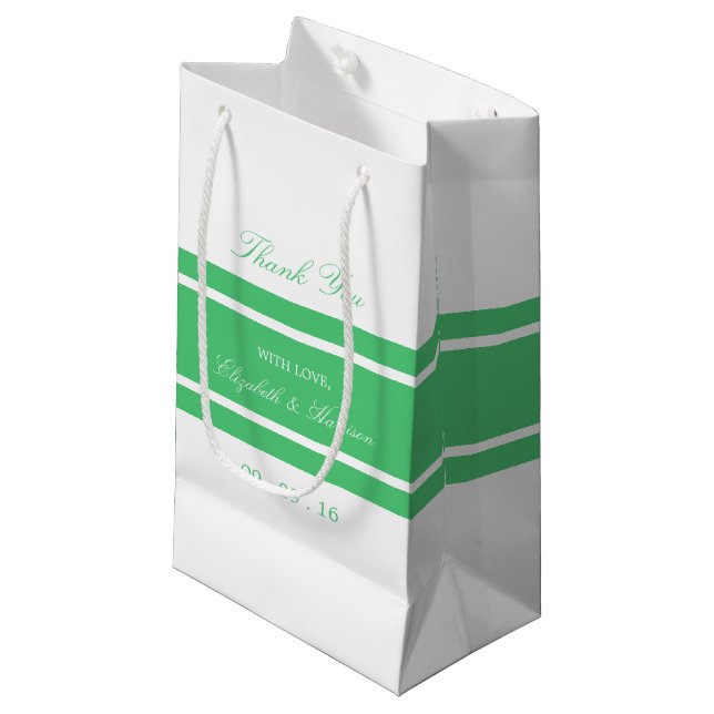 Smarald Green Modern Wedding Kleine Geschenktüte (Vorderseite Schrägansicht)