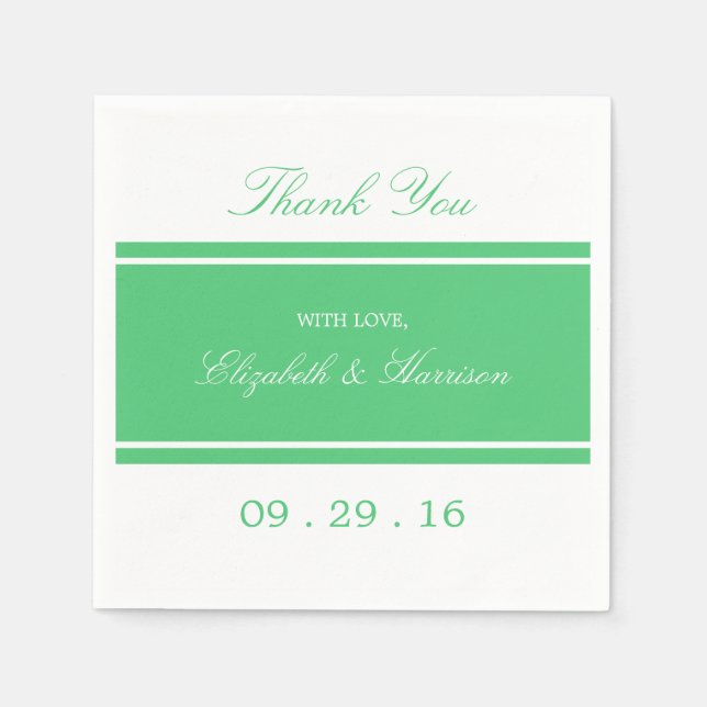 Smarald Green Modern Wedding Serviette (Vorderseite)