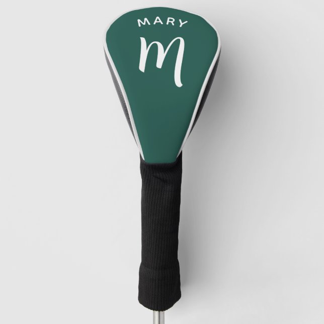 Smarald Green Monogram Name Golf Headcover (Vorderseite)