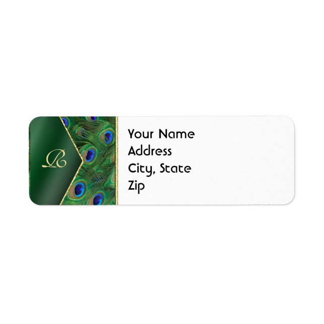 Smarald Green Peacock Address Label (Vorne)