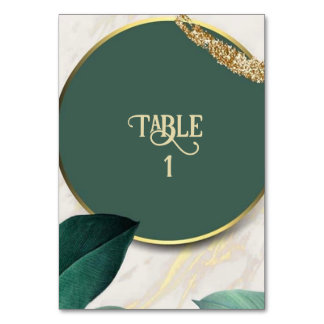 Smarald Green Round Hochzeit Tischnummer