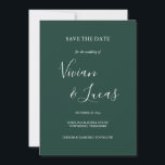 Smarald Green Script Wedding Save the Date<br><div class="desc">Emerald Green Script Wedding Save the Date Card mit Signature Stilnamen,  diese elegante Emerald Green Save the Date Karte kann mit Ihren besonderen Hochzeitstag Informationen in schicken Schriften personalisiert werden.</div>