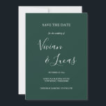 Smarald Green Script Wedding Save the Date<br><div class="desc">Emerald Green Script Wedding Save the Date Card mit Signature Stilnamen,  diese elegante Emerald Green Save the Date Karte kann mit Ihren besonderen Hochzeitstag Informationen in schicken Schriften personalisiert werden.</div>