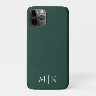 Smarald Green und White Modernes Monogramm Case-Mate iPhone Hülle