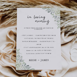 Smarald Green Wedding in Love Memory Sign, Einladung